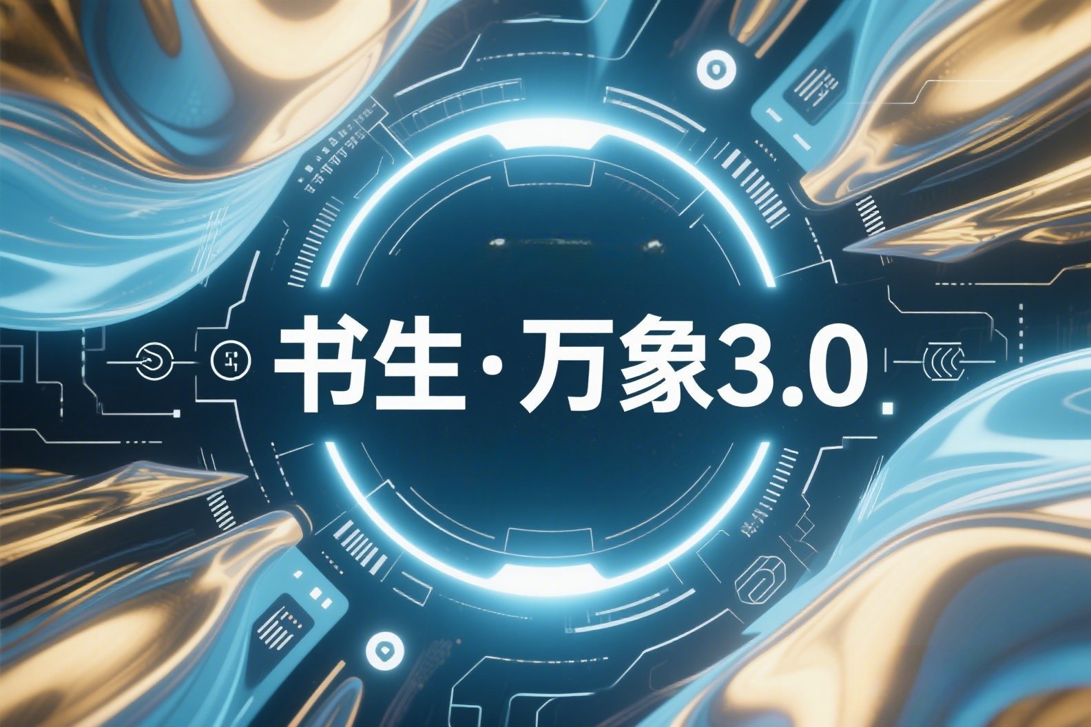 AI高端概念海报，上面写着“书生·万象3.0”_副本
