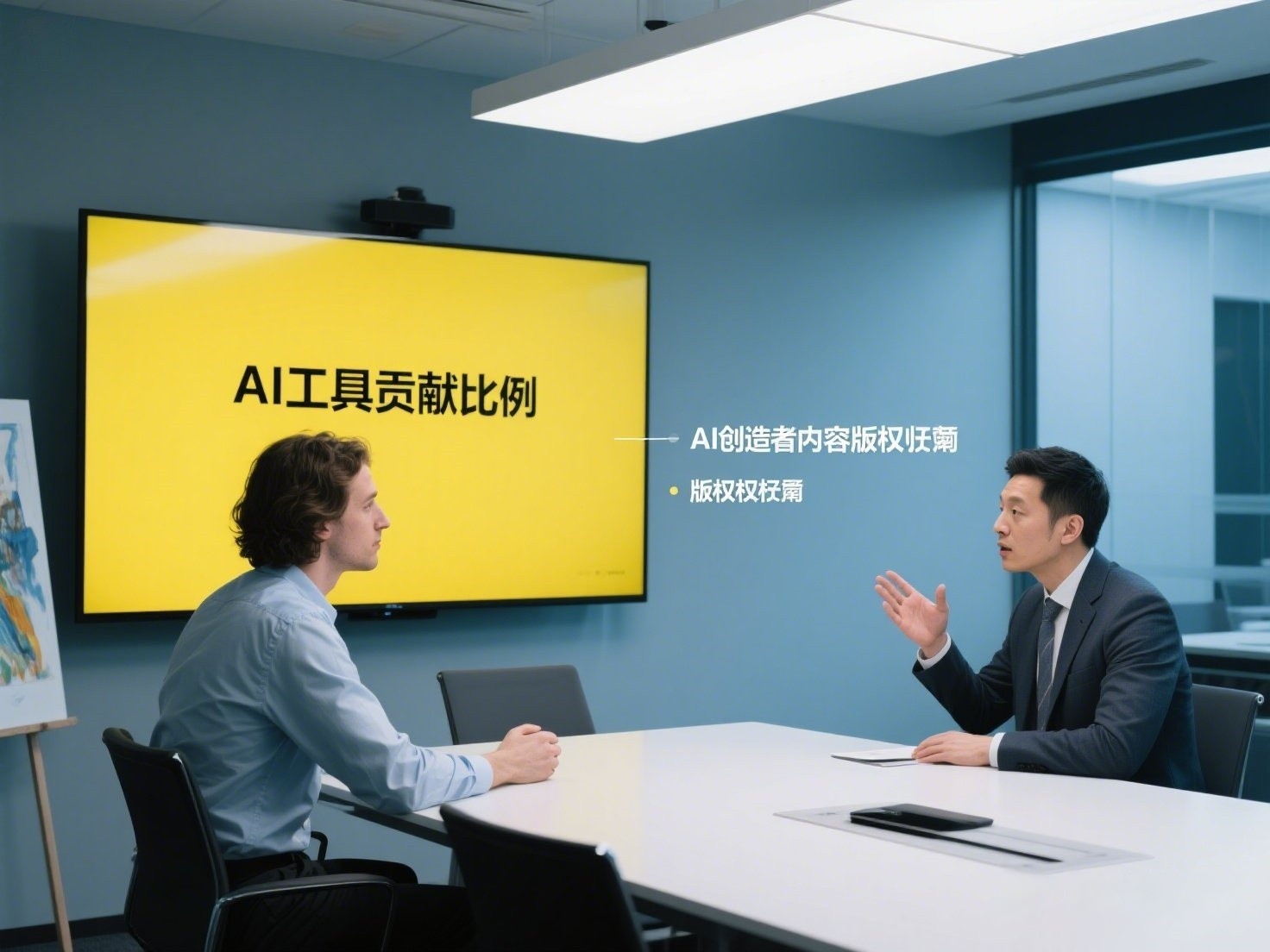 明确AI创作内容版权归属用户，但需标注AI工具贡献比例，引发艺术家与科技公司争议。_副本