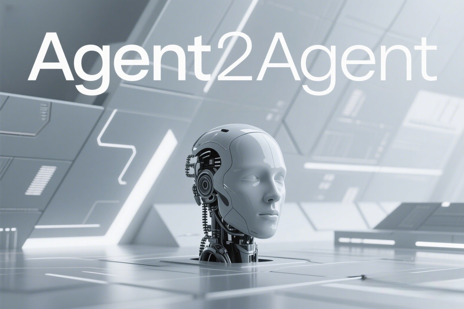 AI高端概念海报，上面写着“Agent2Agent” (2)_副本