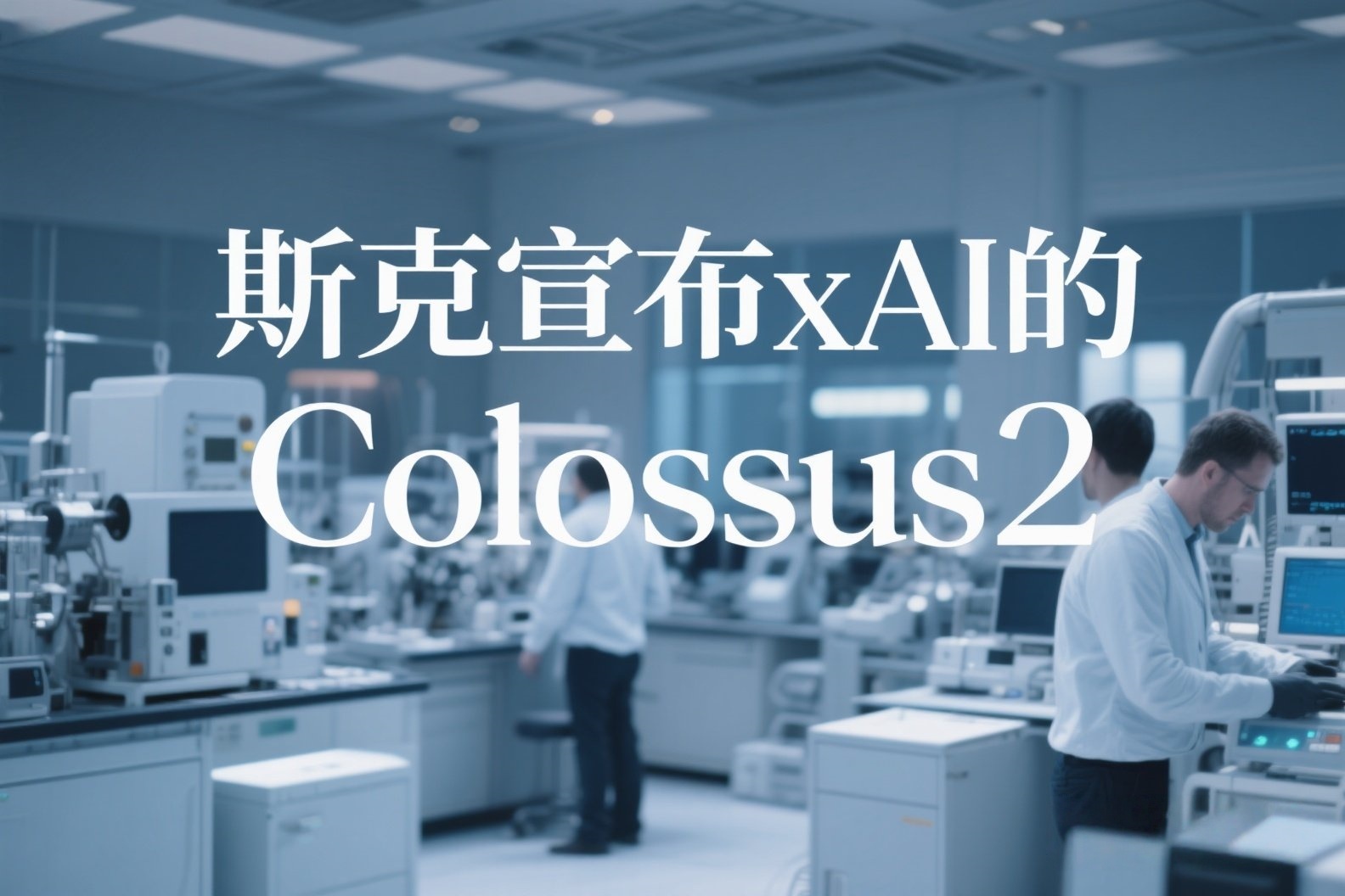 jimeng-2025-05-24-69-我需要关于AI的照片，照片上写有“斯克宣布xAI的Colossus2”，美观一点的照片_副本