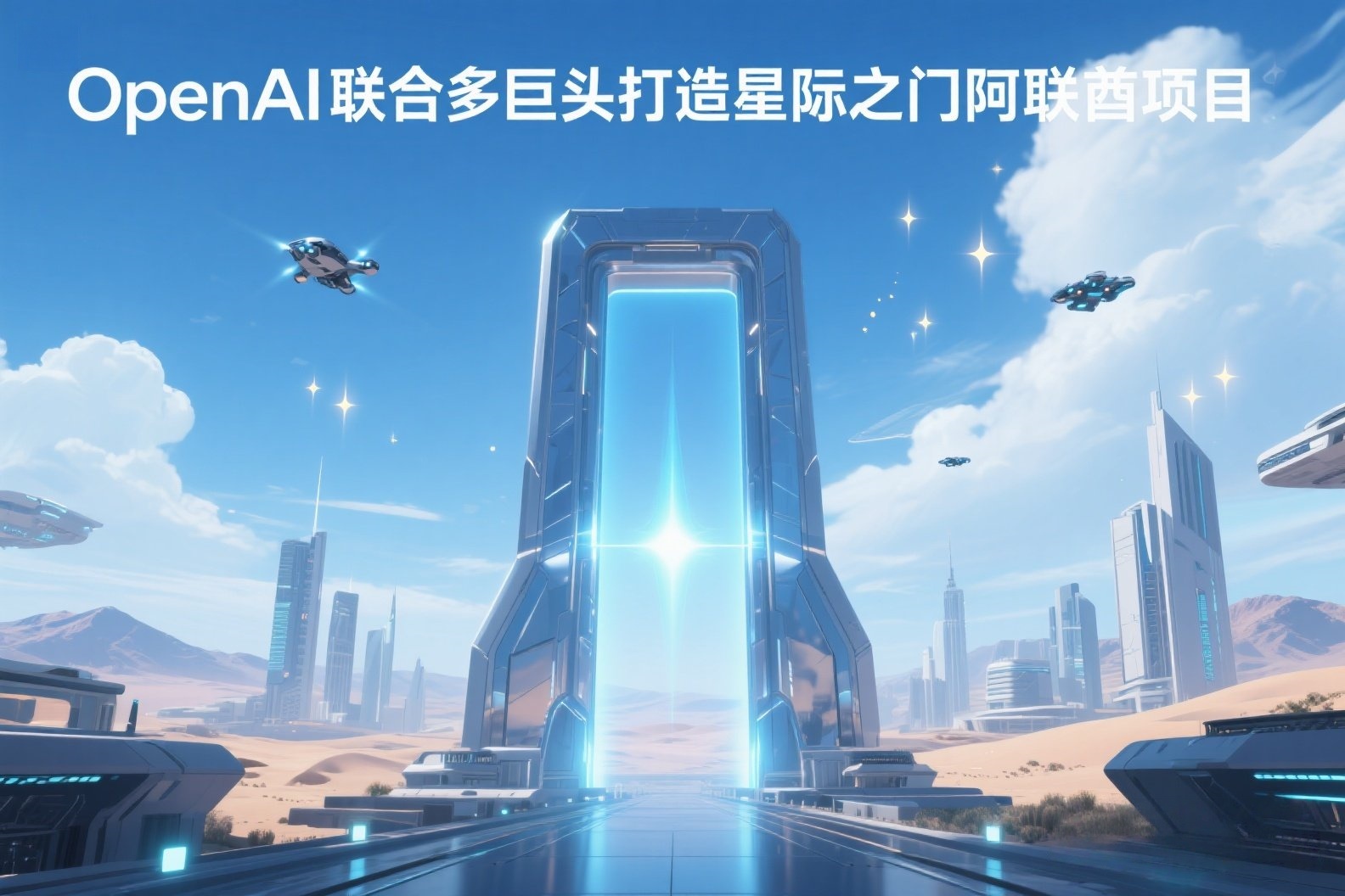 jimeng-2025-05-24-61-我需要关于AI的照片，照片上写有“OpenAI联合多巨头打造星际之门阿联酋项目”，美观一点的照片_副本