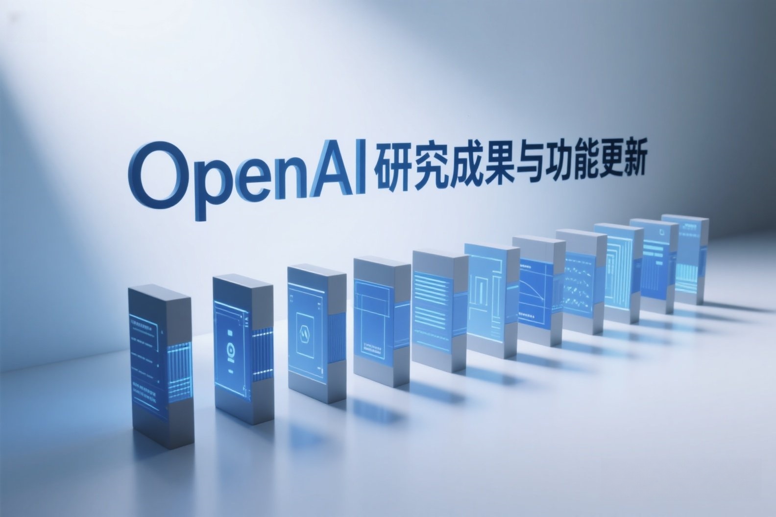 jimeng-2025-05-24-75-我需要关于AI的照片，照片上写有“OpenAI研究成果与功能更新”，美观一点的照片_副本