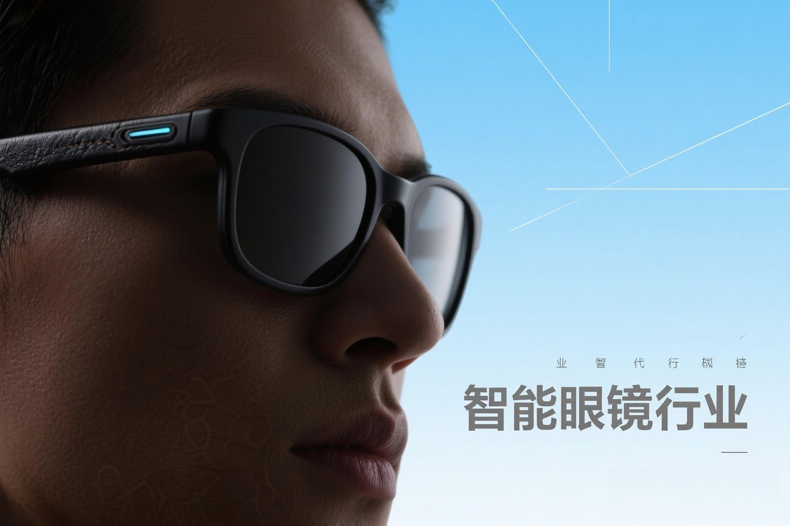 jimeng-2025-05-24-79-我需要关于AI的照片，照片上写有“智能眼镜行业”，美观一点的照片_副本