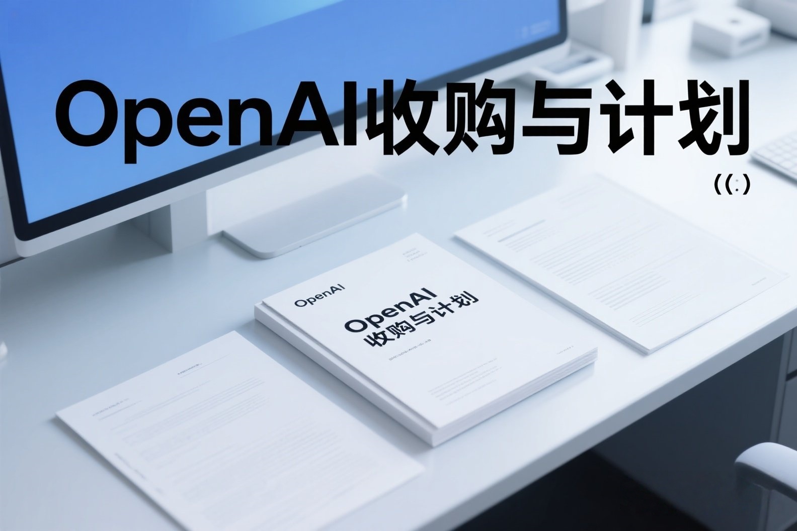 jimeng-2025-05-24-66-我需要关于AI的照片，照片上写有“OpenAI收购与计划”，美观一点的照片_副本